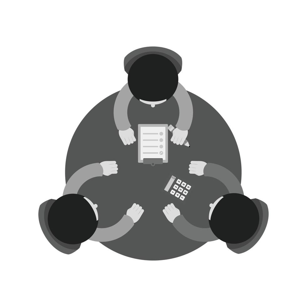 Teamwork Flat Greyscale Icon vector