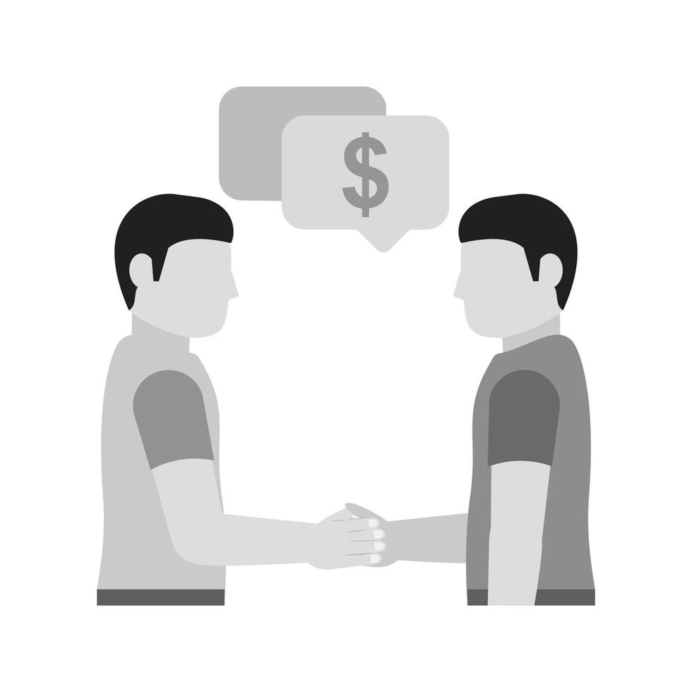 Payment Discussion Flat Greyscale Icon vector