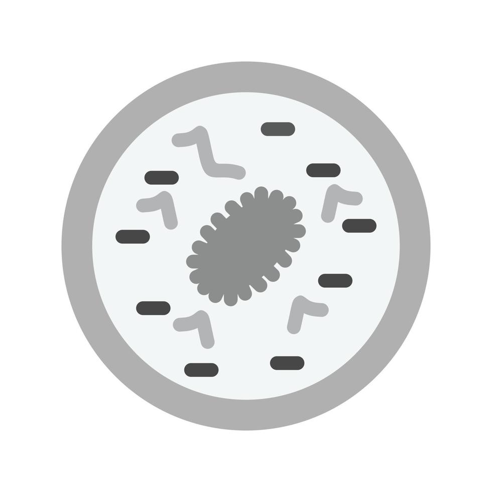 Bacteria in Slide Flat Greyscale Icon vector