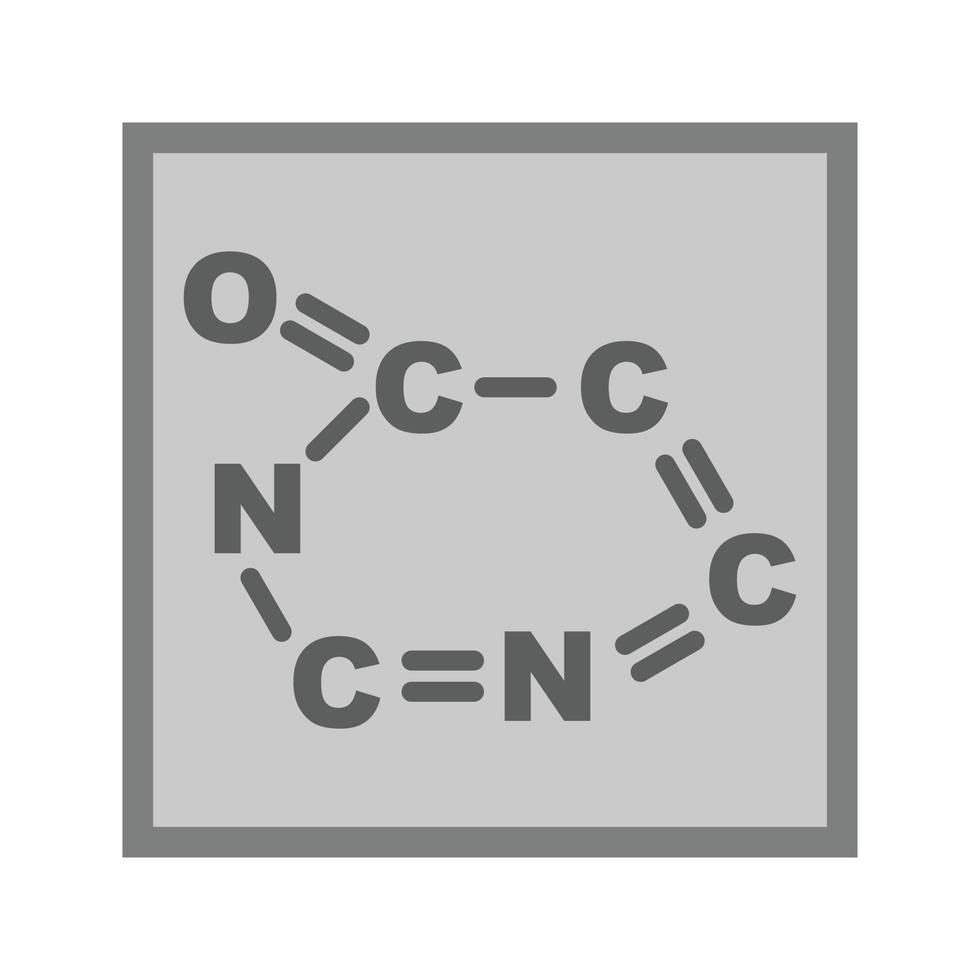 fórmula química icono plano en escala de grises vector