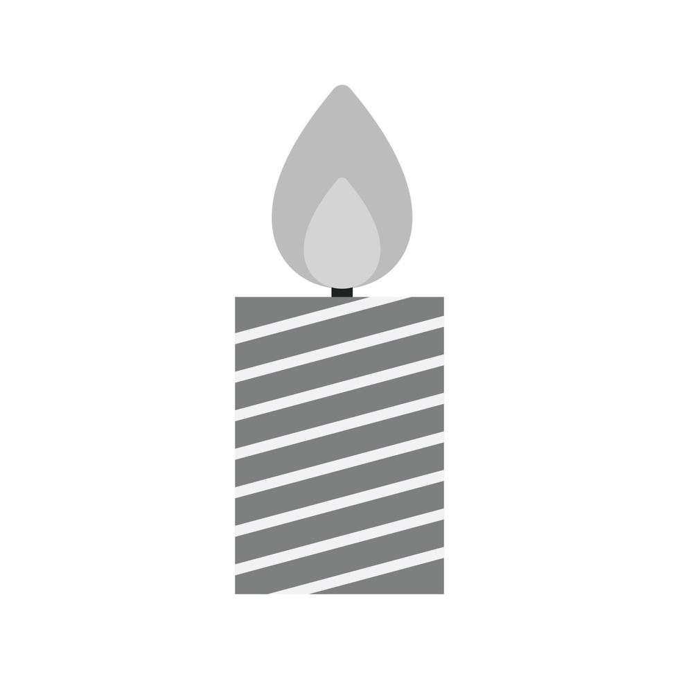 Lit Candle Flat Greyscale Icon vector