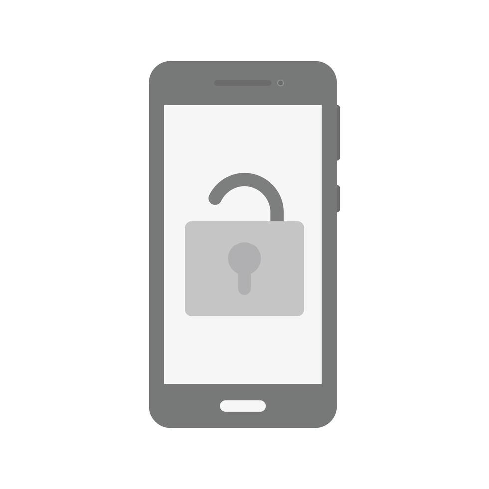 Unlocked Phone Flat Greyscale Icon vector