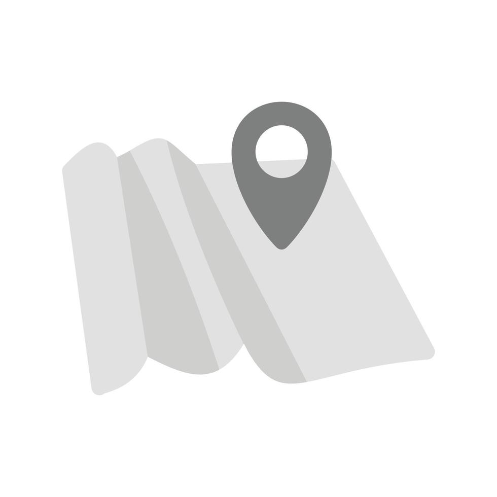 Folded Map Flat Greyscale Icon vector
