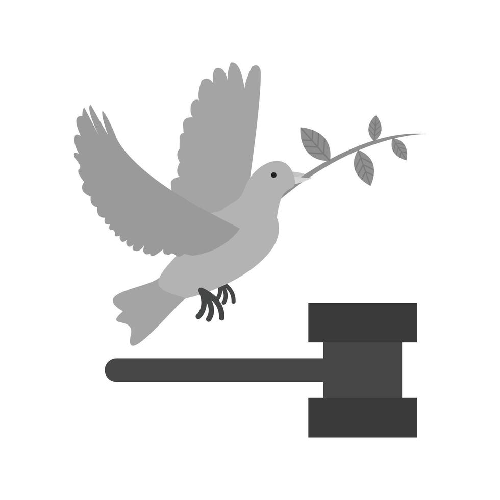 icono de escala de grises plano de paz y justicia vector