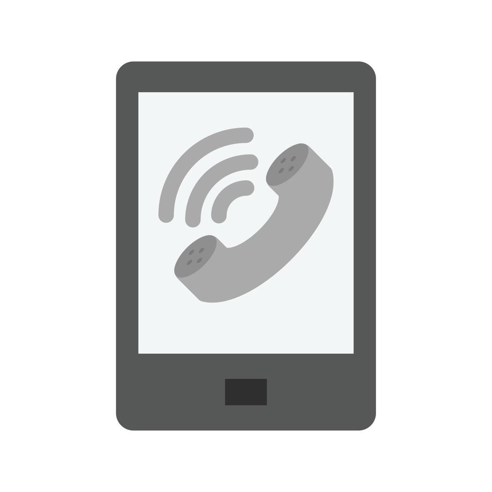 Active Call Flat Greyscale Icon vector