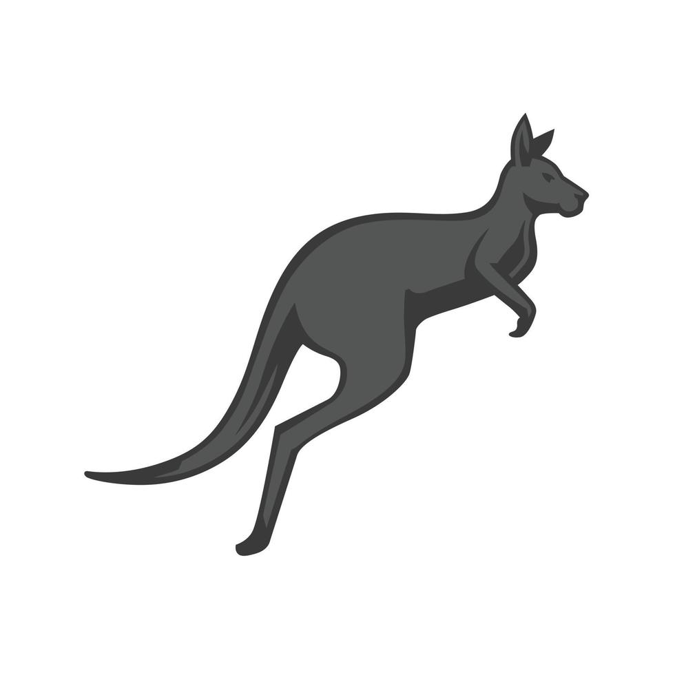 Kangaroo Flat Greyscale Icon vector
