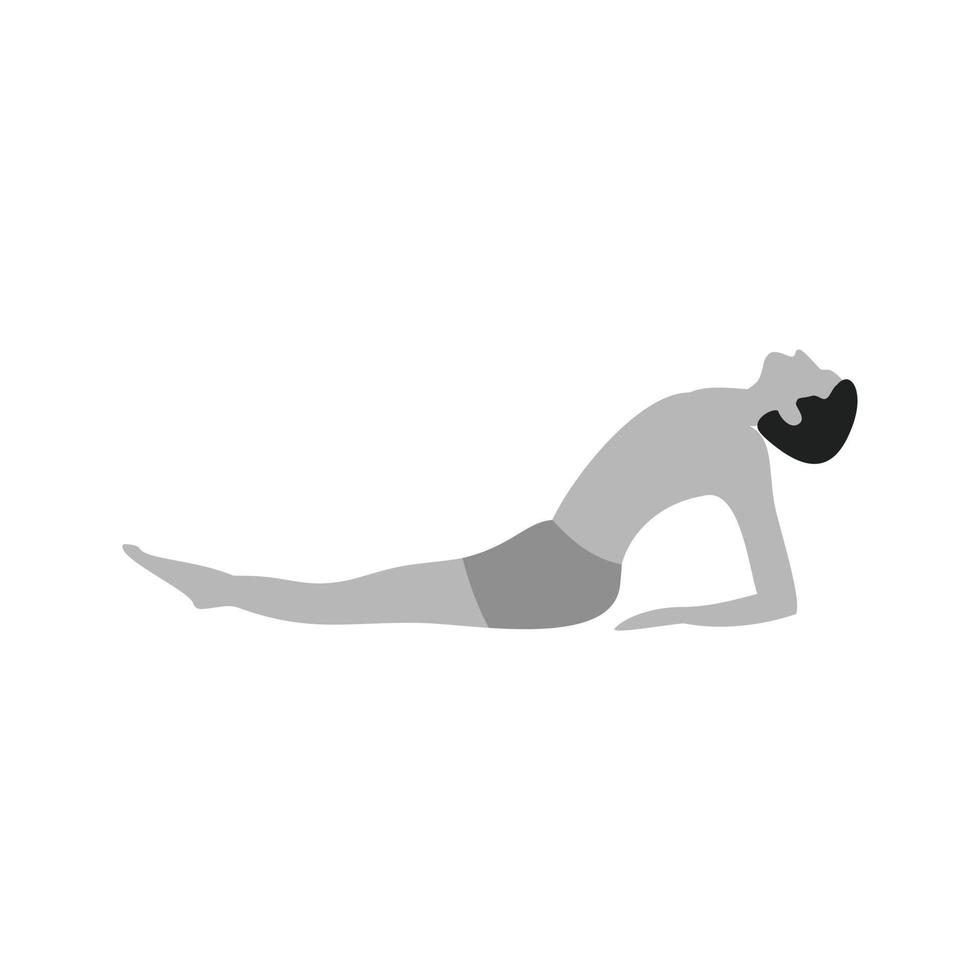 Fish Pose Flat Greyscale Icon vector