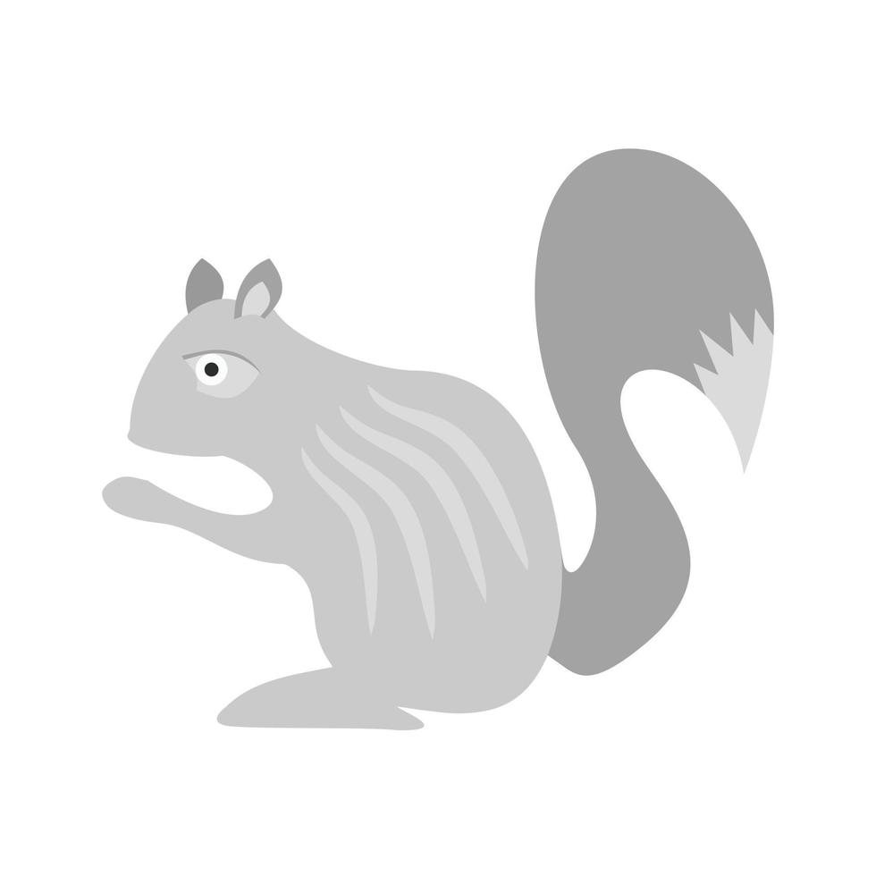 Squirrel Flat Greyscale Icon vector