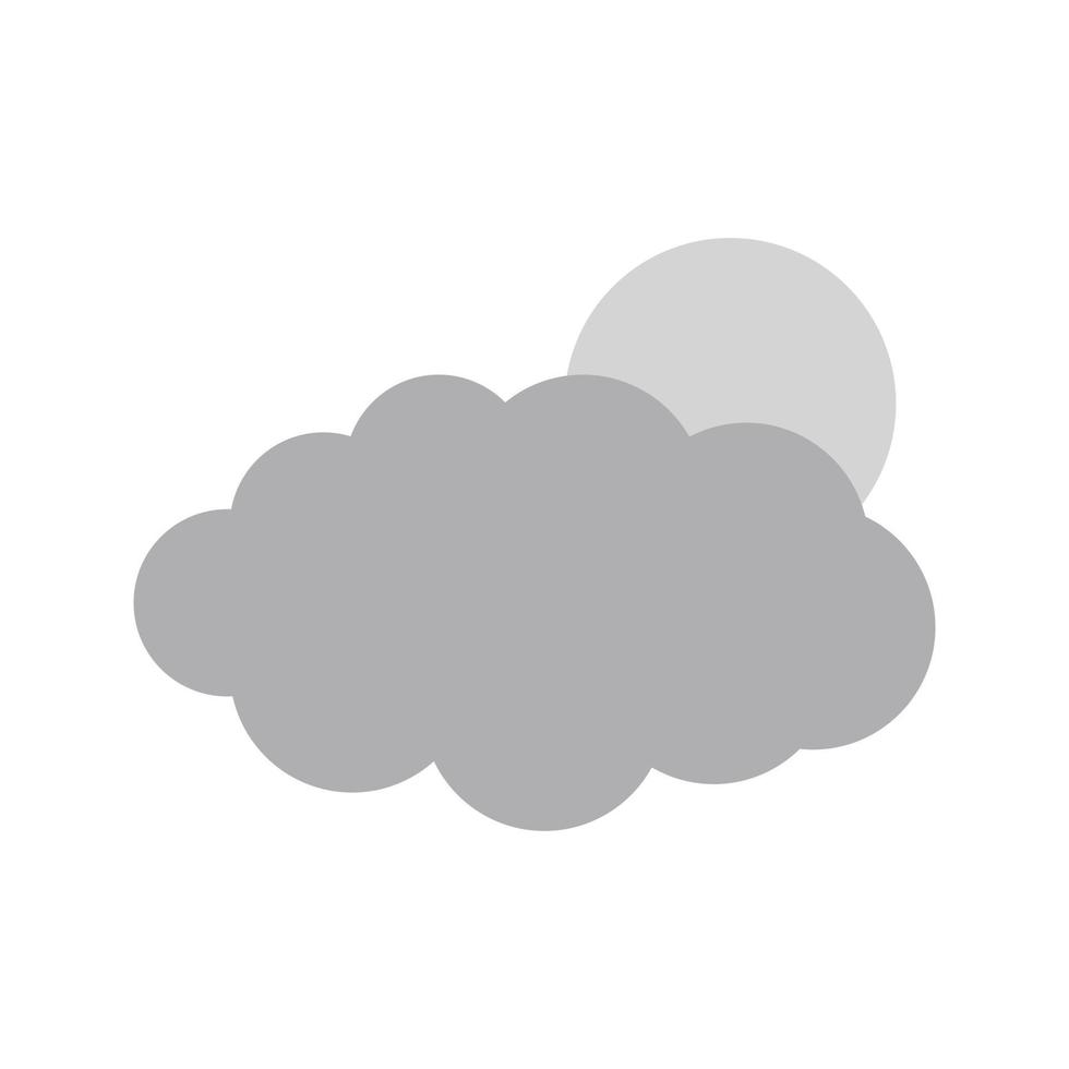 Sun Cloud Flat Greyscale Icon vector