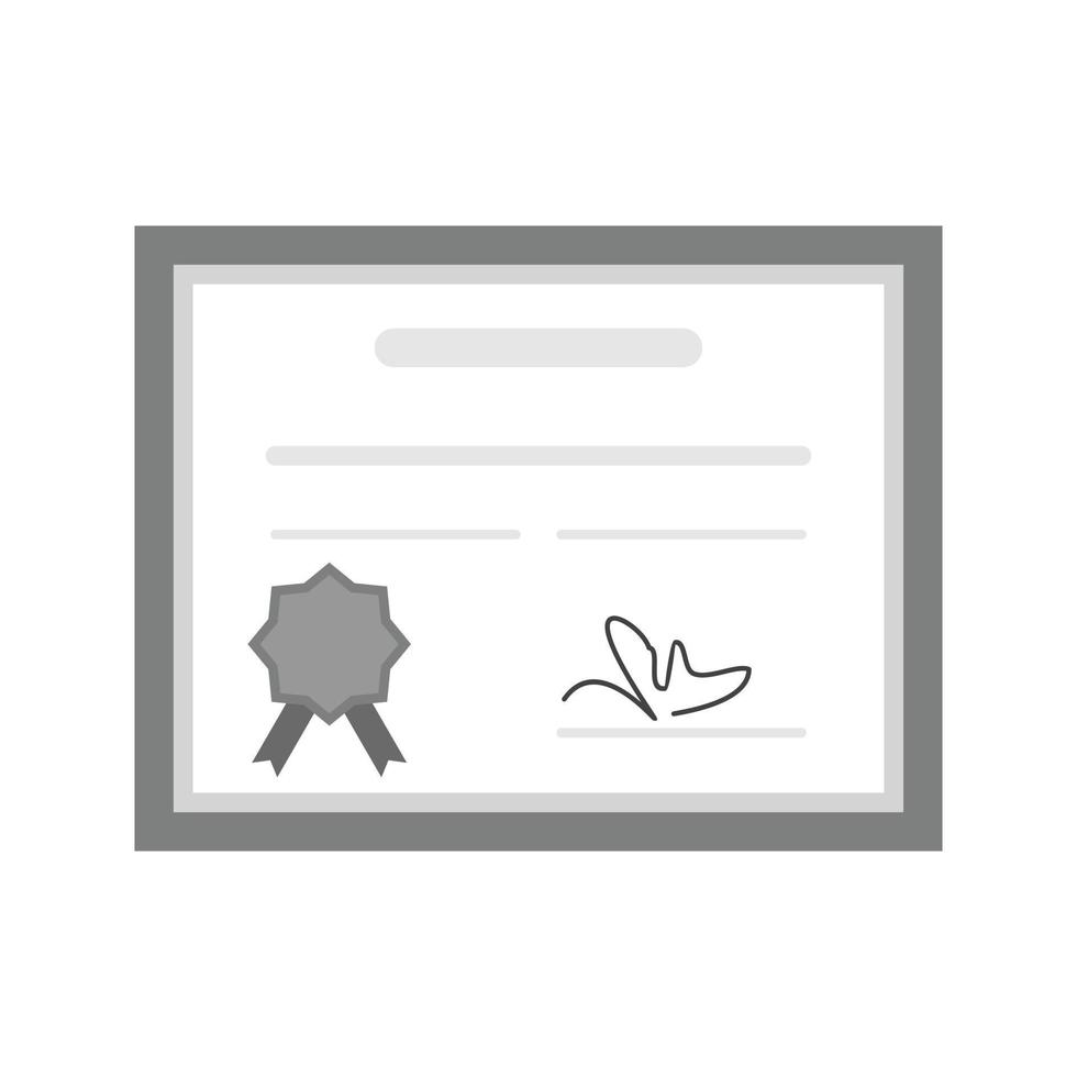 Diploma Flat Greyscale Icon vector