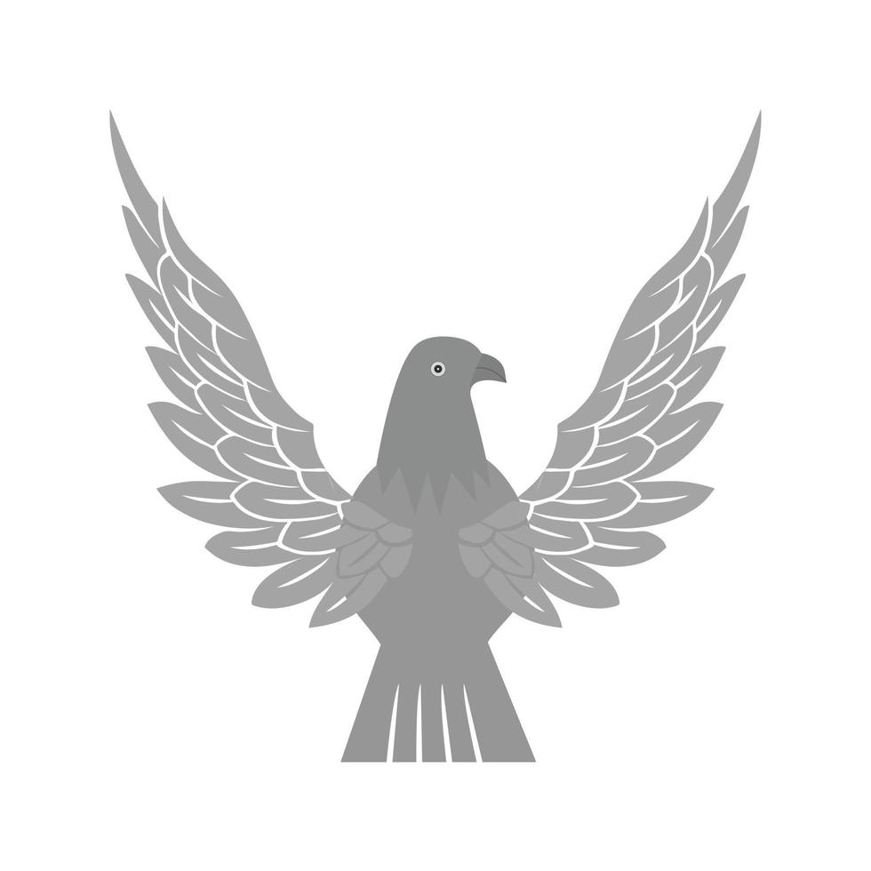 Eagle Flat Greyscale Icon vector