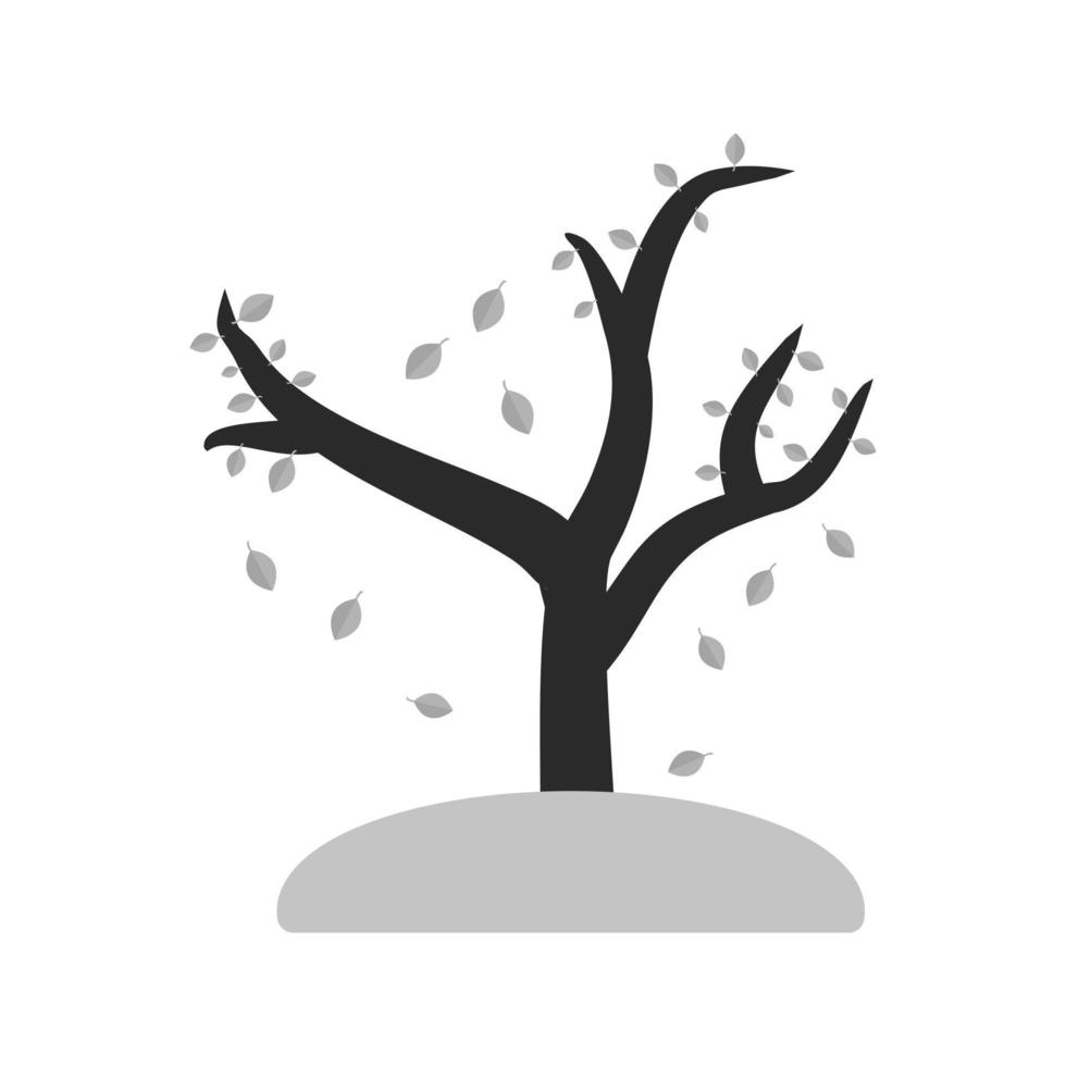 Falling Leaves Flat Greyscale Icon vector