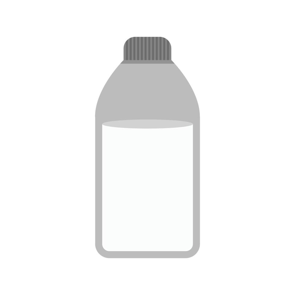 botella de leche plana icono en escala de grises vector