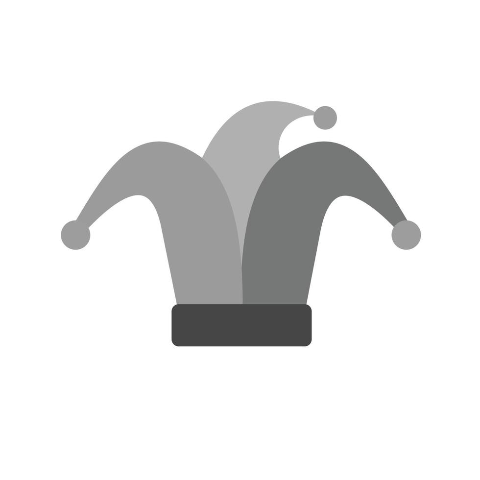 Fool's Hat Flat Greyscale Icon vector