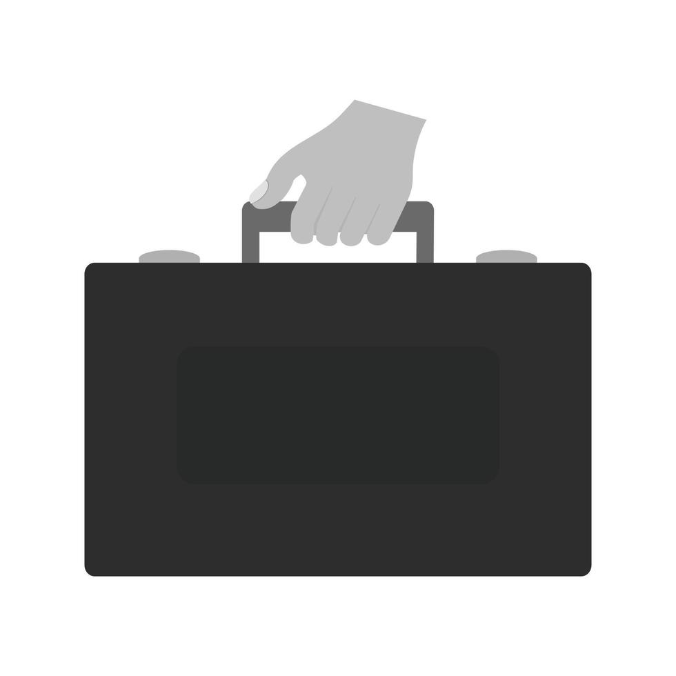 Holding Briefcase Flat Greyscale Icon vector