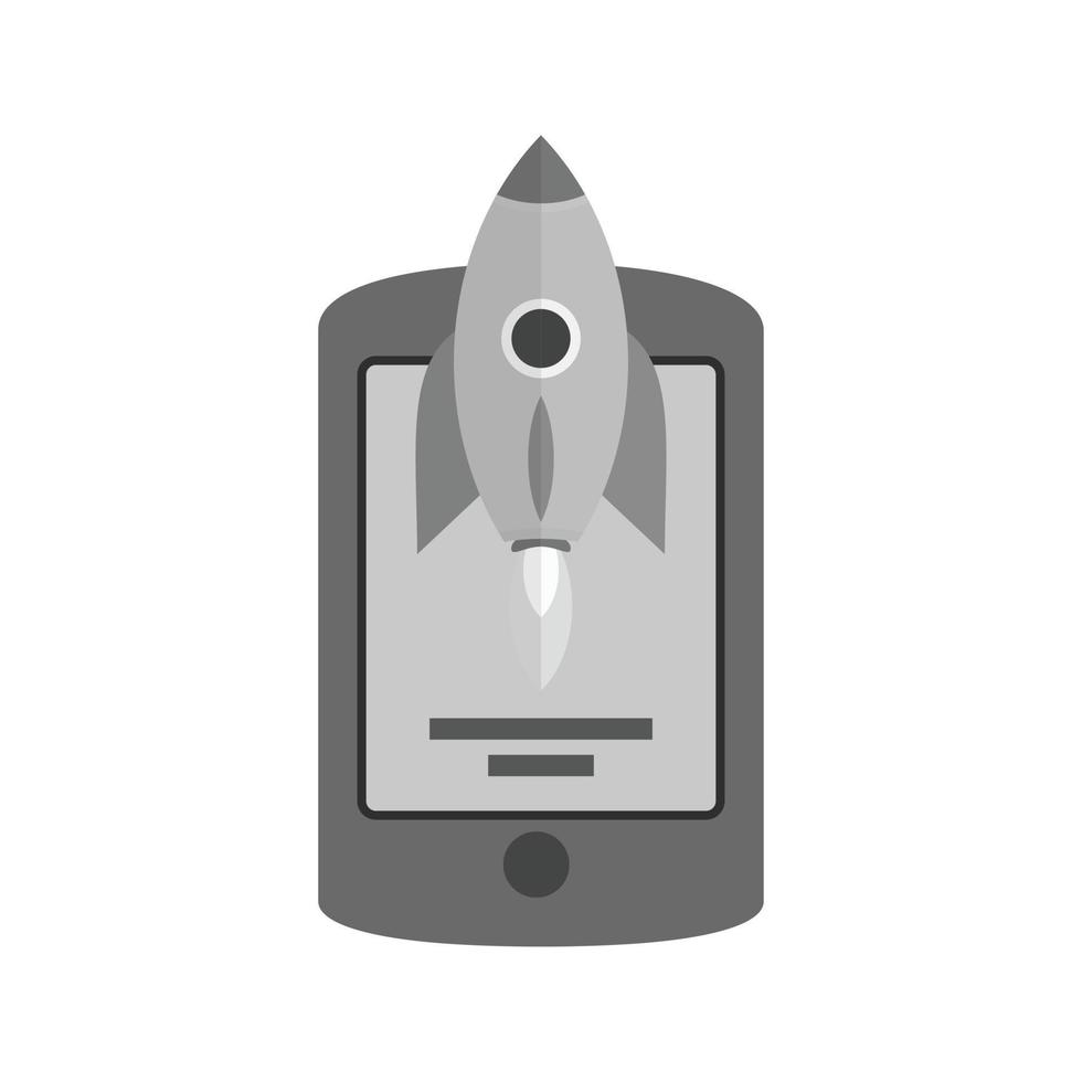 Mobile Startup Flat Greyscale Icon vector