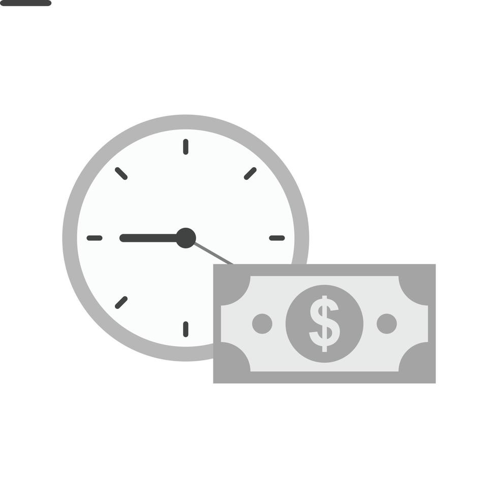 Time Based Payment Flat Greyscale Icon vector