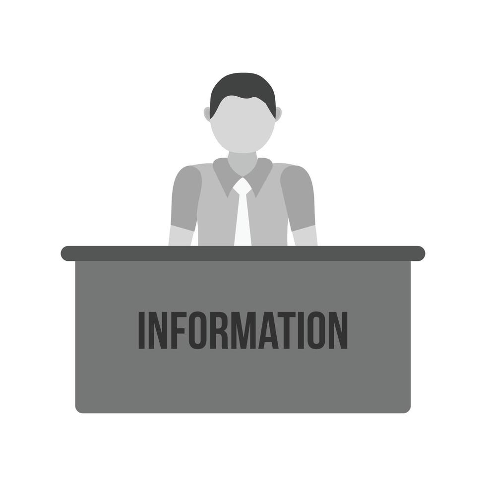 Information Desk Flat Greyscale Icon vector