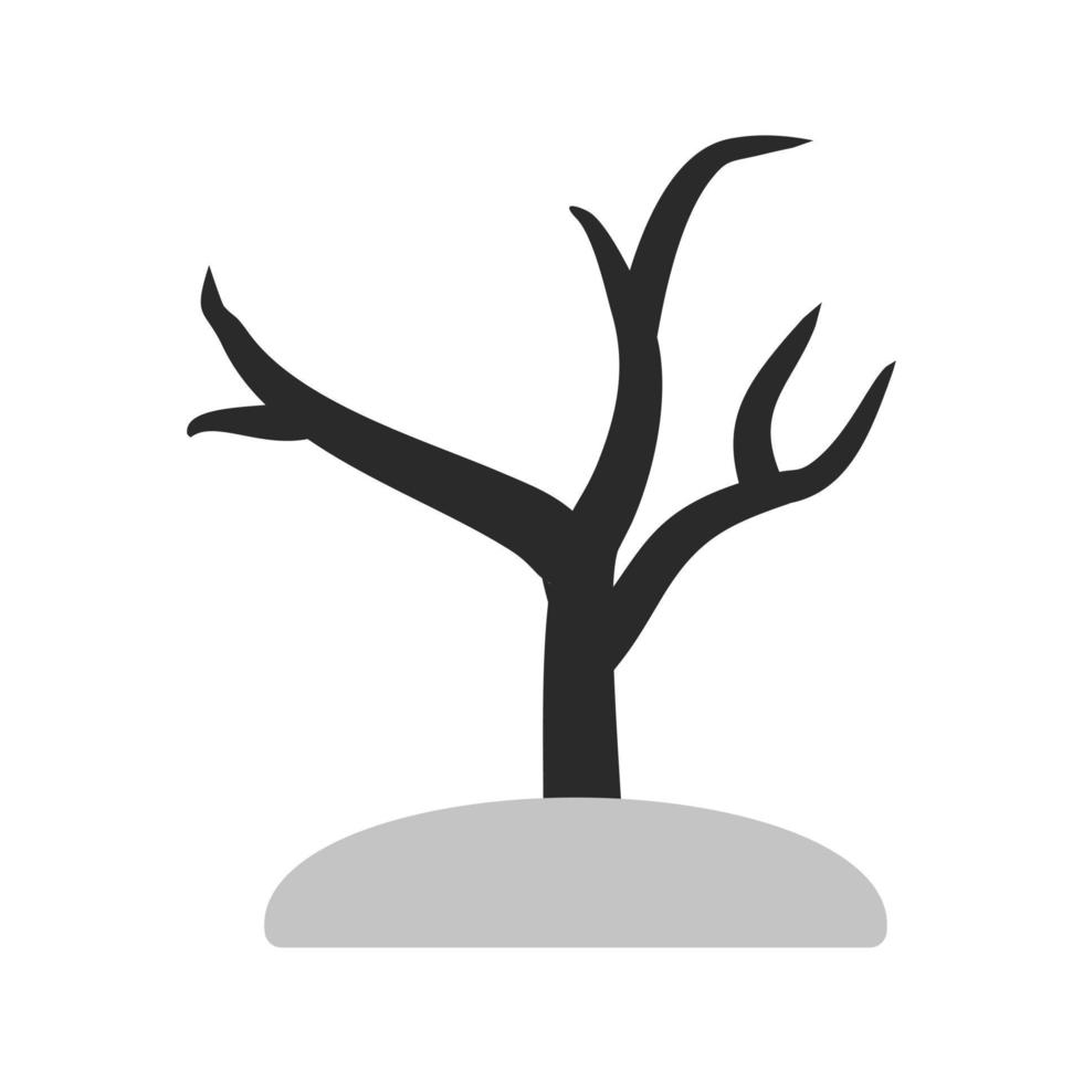 Autumn Tree Flat Greyscale Icon vector