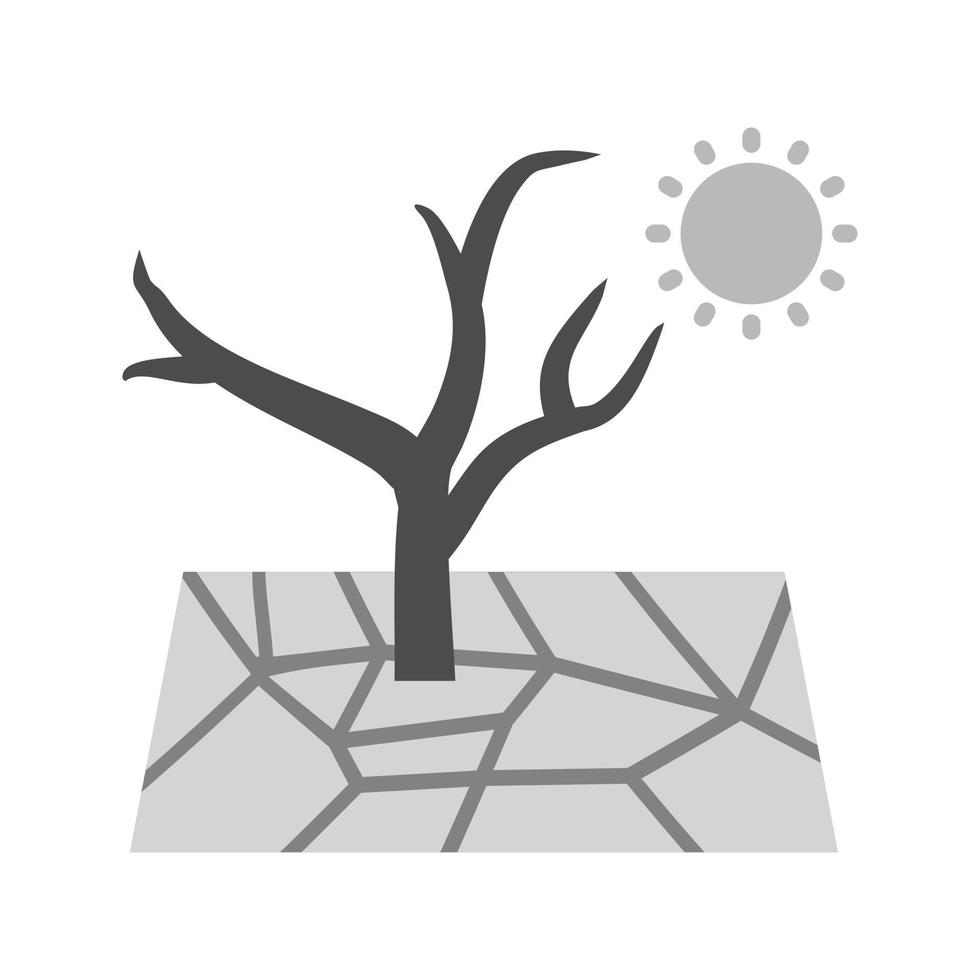 Drought Flat Greyscale Icon vector