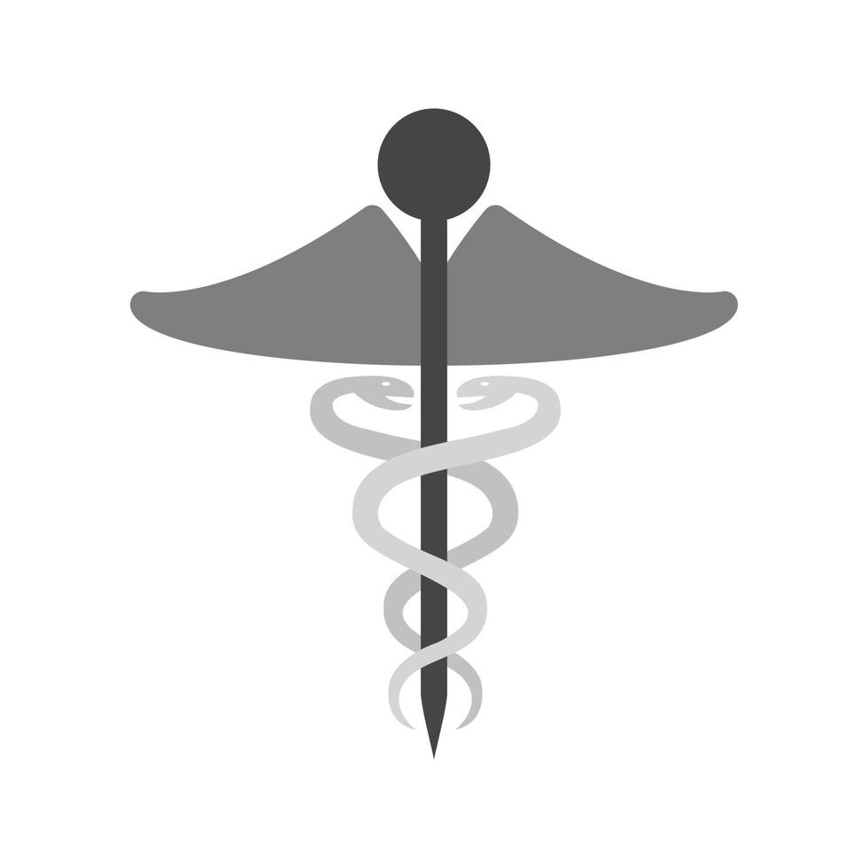 icono de escala de grises plana de atención médica vector