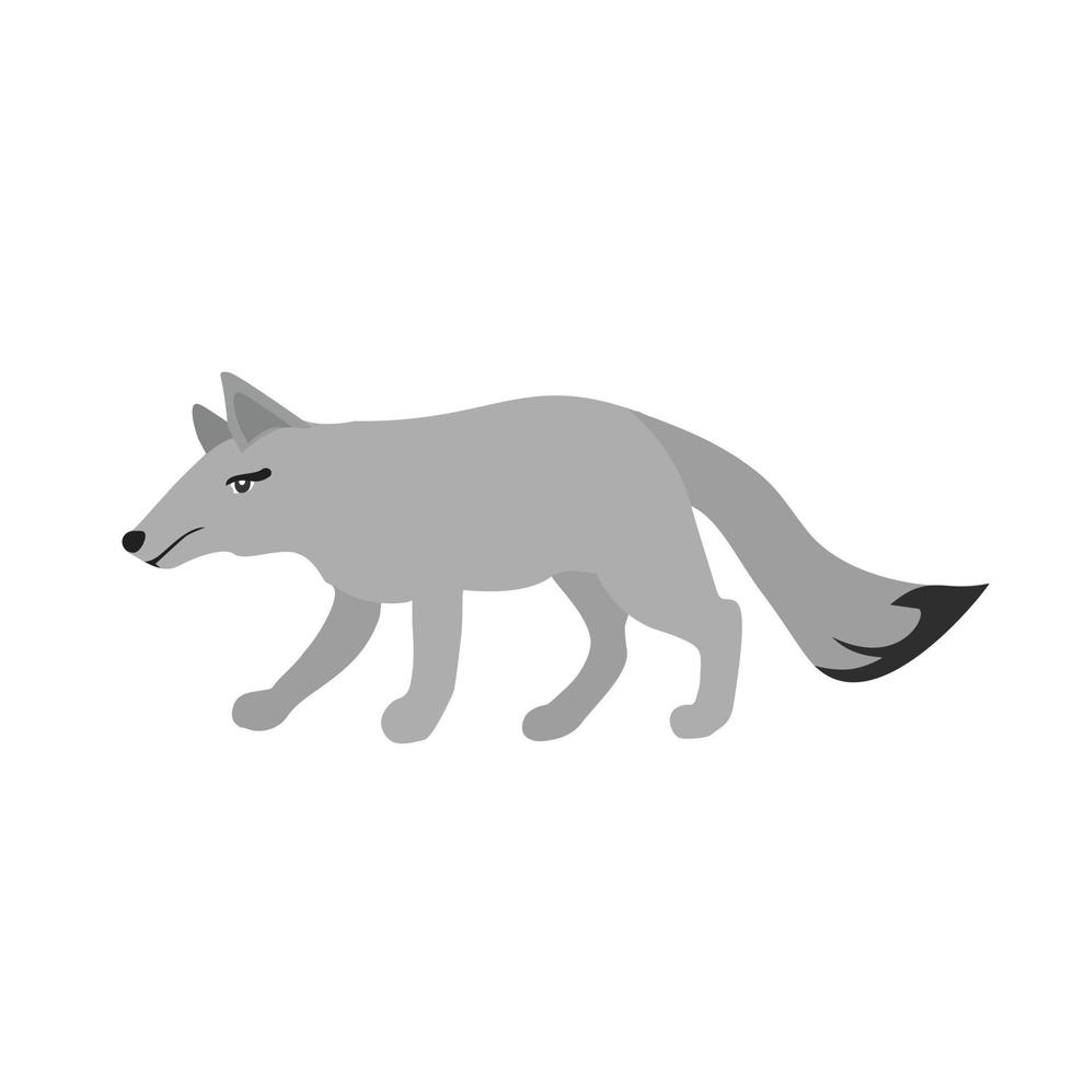 Wolf Flat Greyscale Icon vector