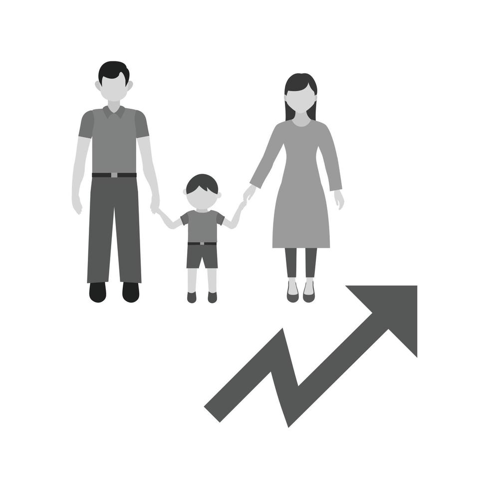 Population Growth Flat Greyscale Icon vector