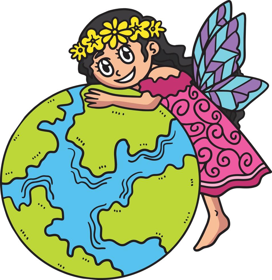 Earth Day Mother Nature Cartoon Clipart vector