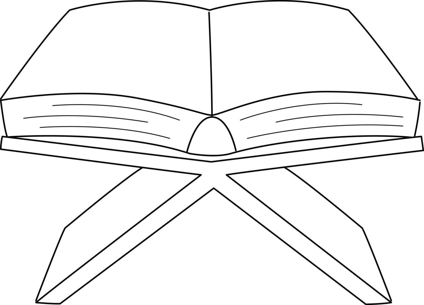 Ramadan Quran Isolated Coloring Page for Kids vector