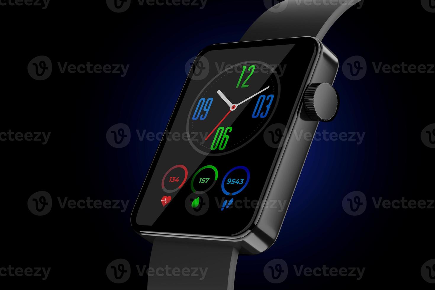 Detailed Smart Watch Fitness Tracker with Crown - 3D Illustration photo