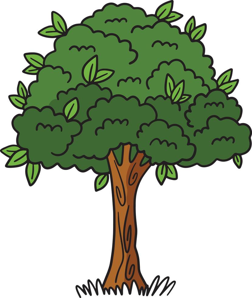 Earth Day Big Tree Cartoon Colored Clipart vector