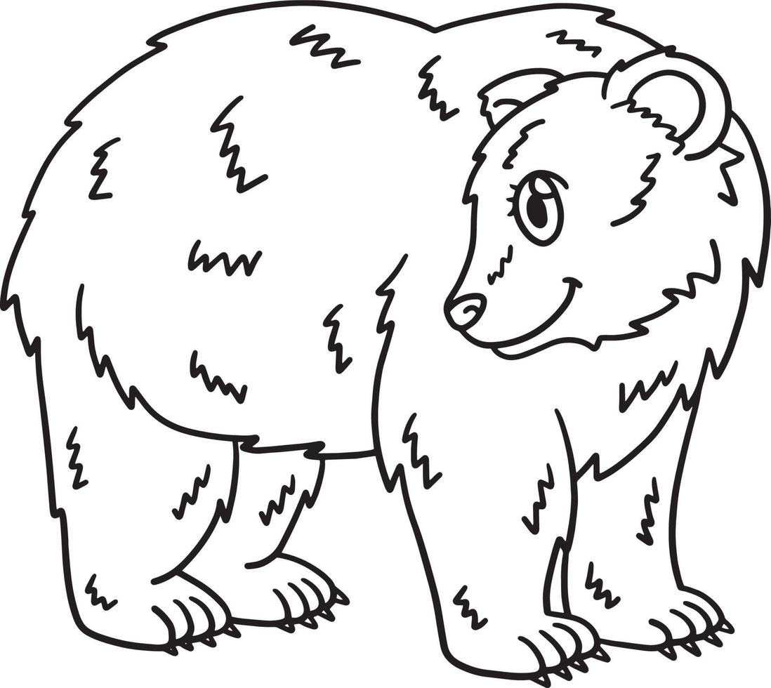 Mothers Day Mama Bear Isolated Coloring Page vector