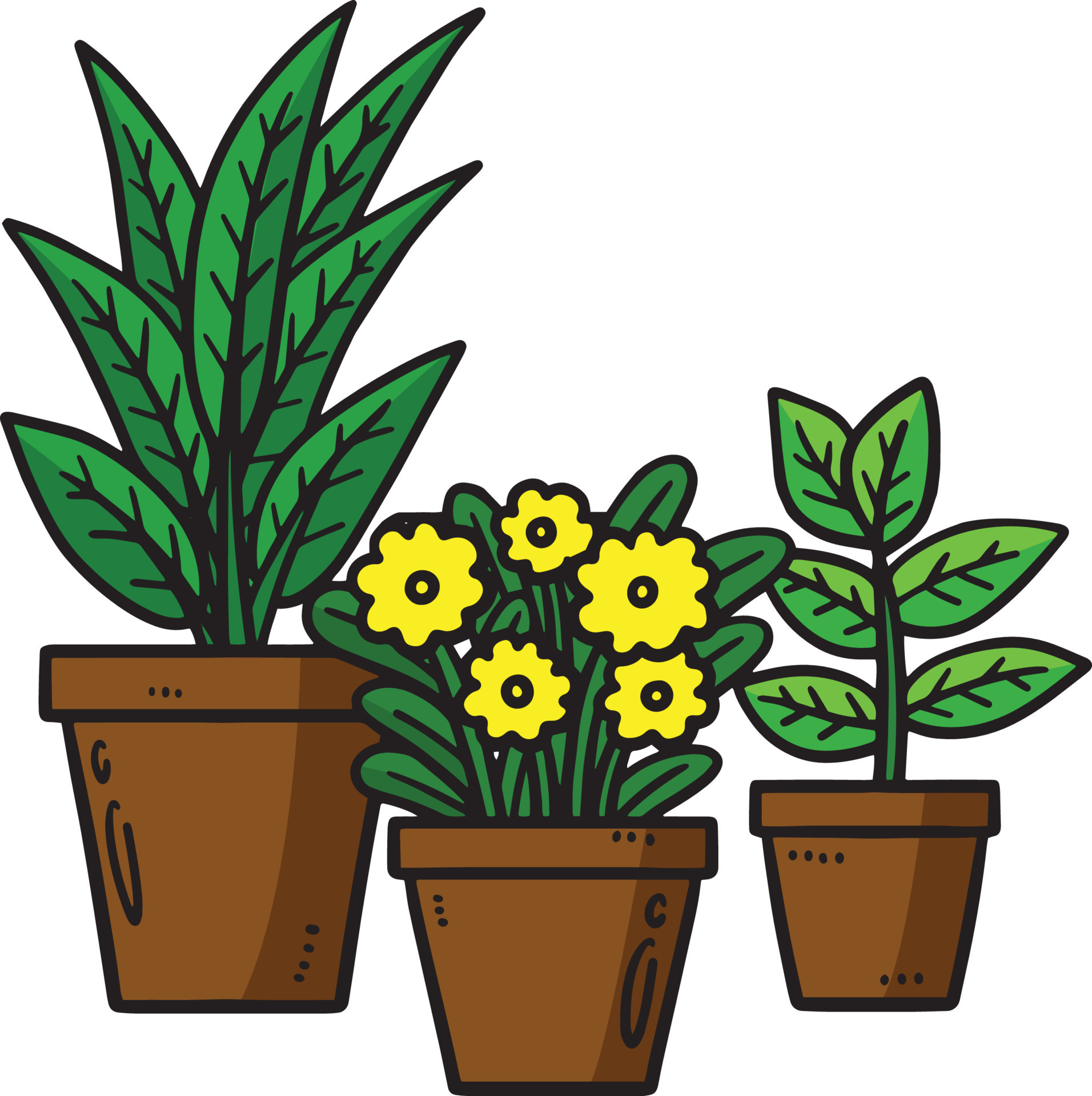 Earth Day Flower Pots Cartoon Colored Clipart 15656386 Vector Art at  Vecteezy