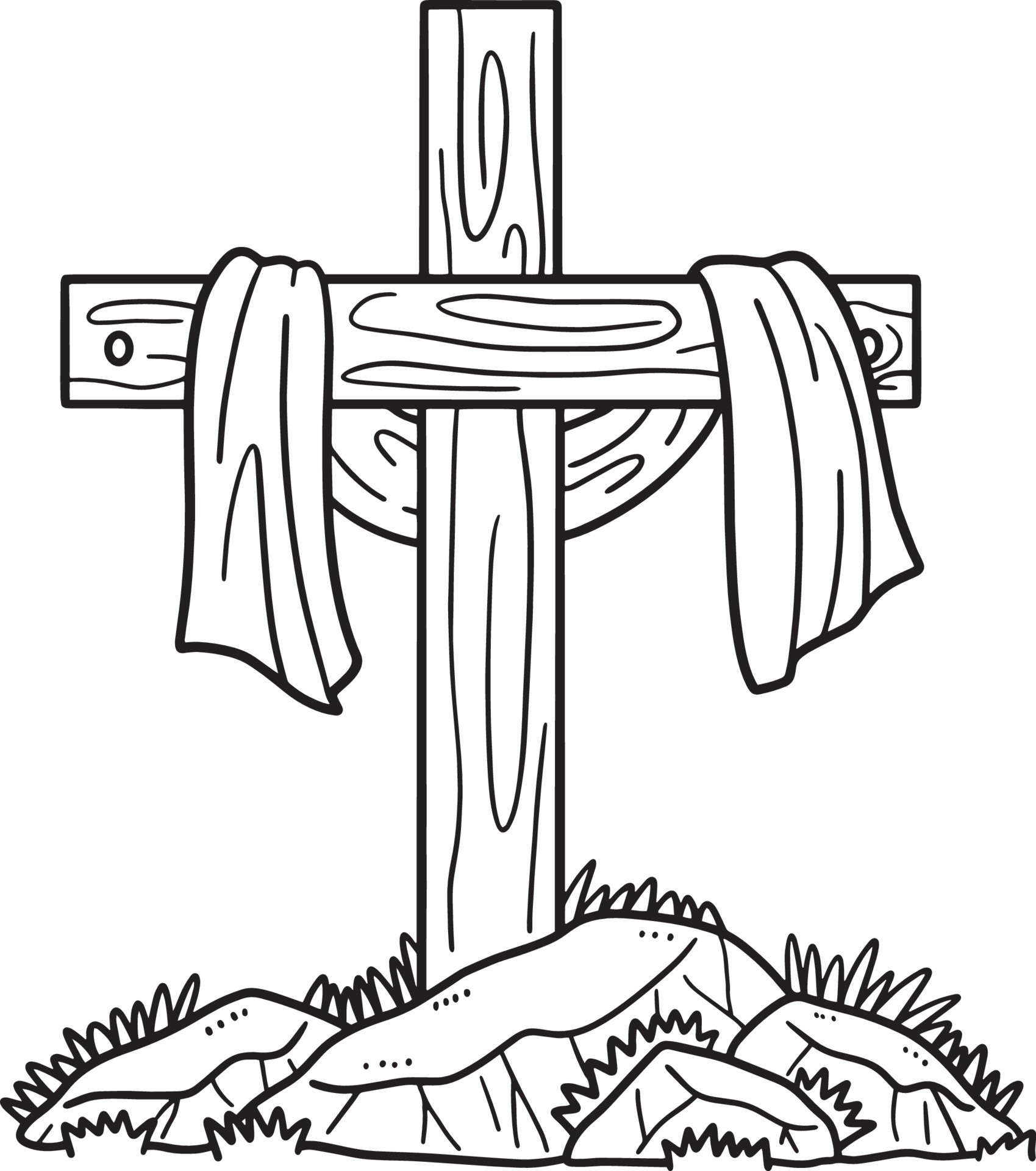 Christian cross draped with fabric isolated 15656388 vector art at vecteezy