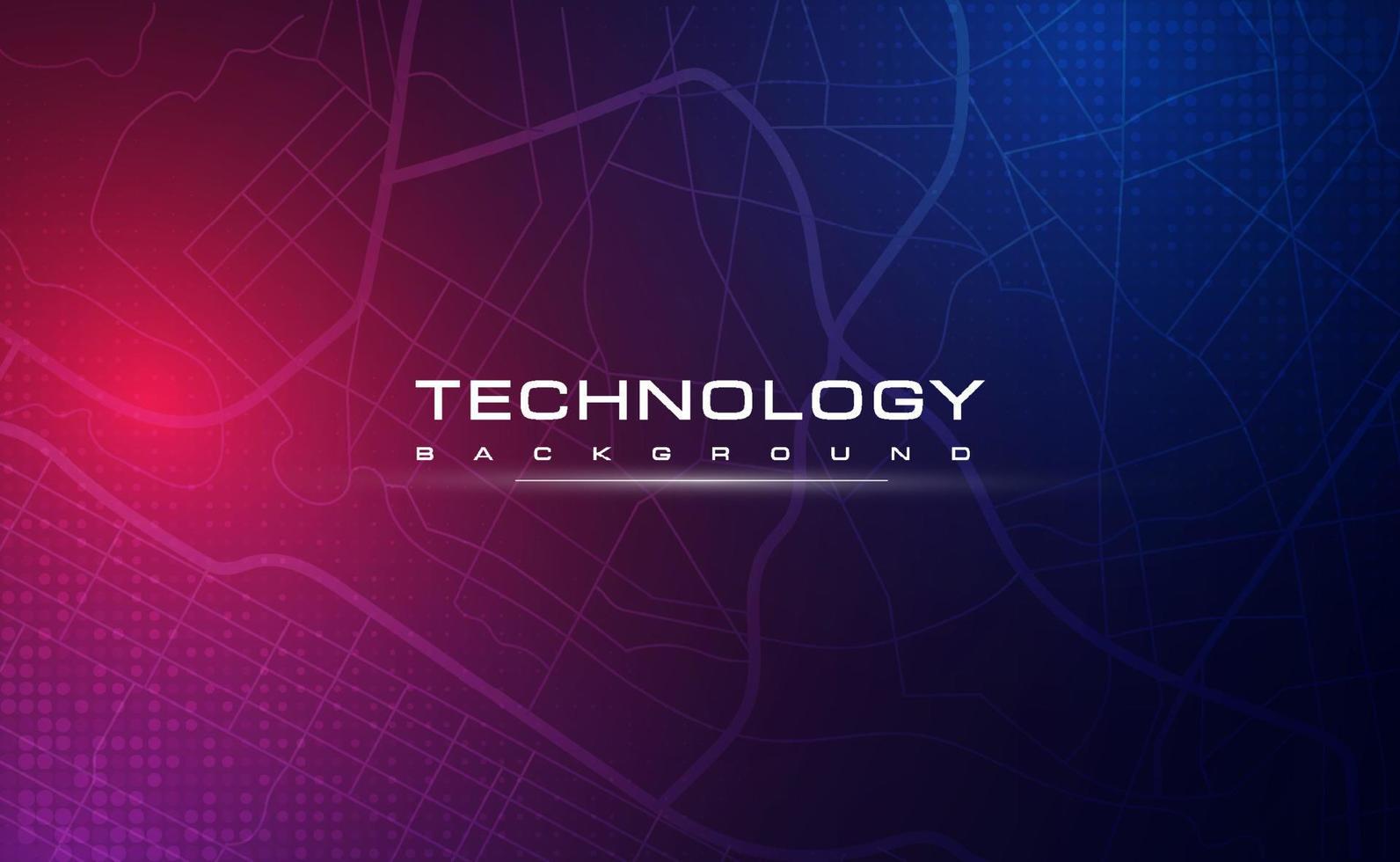 banner de tecnología digital concepto de fondo azul rosa con efecto de luz de tecnología, tecnología abstracta, datos futuros de innovación, red de Internet, big data ai, conexión de puntos de líneas, vector de ilustración