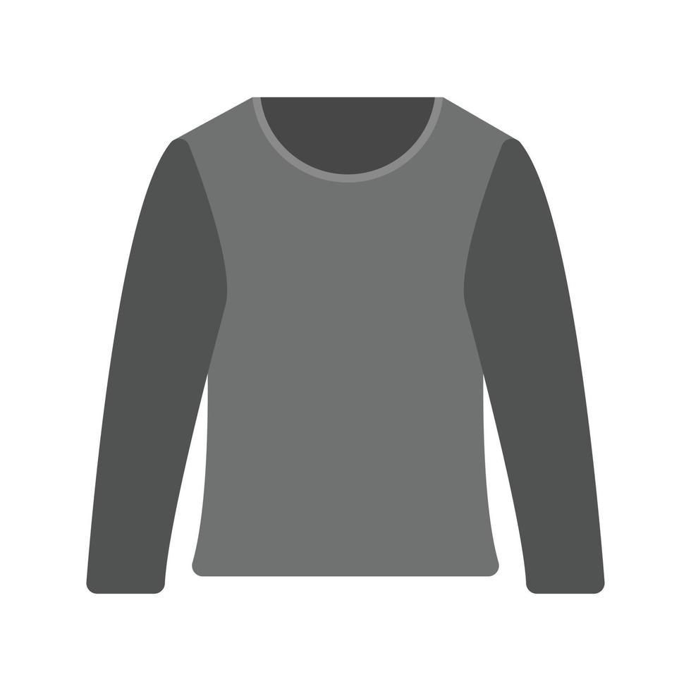 icono de suéter plano en escala de grises vector