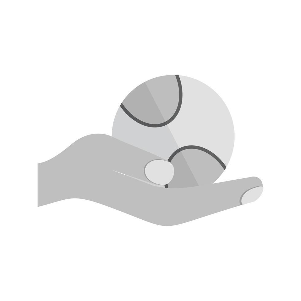 Holding Ball Flat Greyscale Icon vector