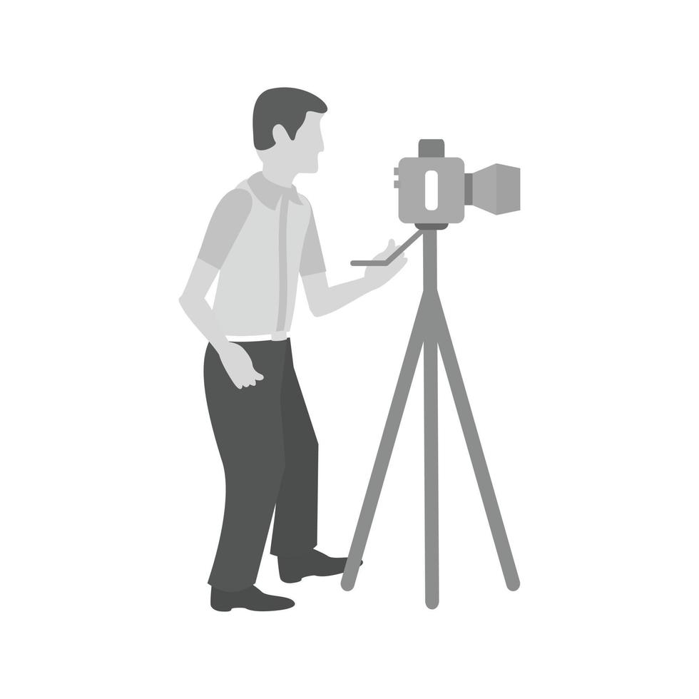 Photographing Flat Greyscale Icon vector