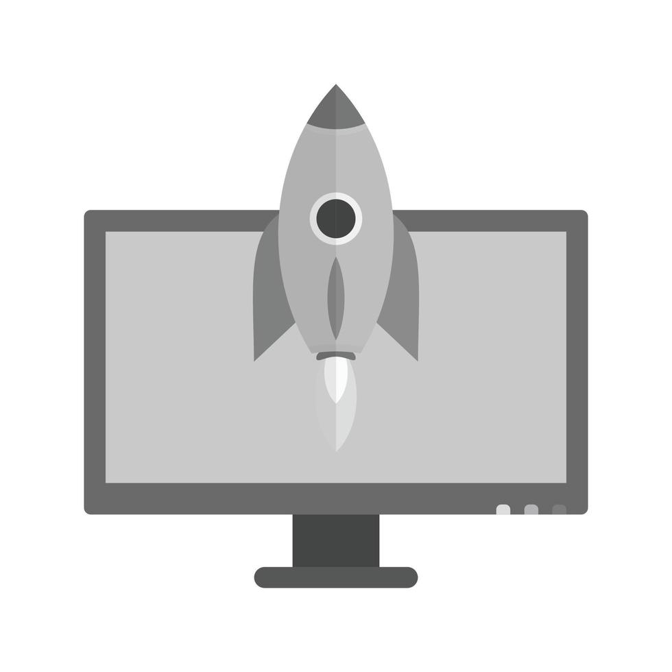 Ready to Launch Flat Greyscale Icon vector