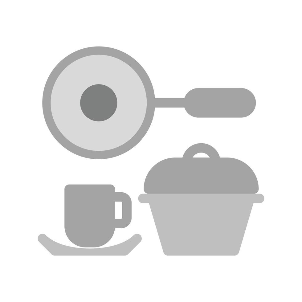 Kitchen Set Flat Greyscale Icon vector