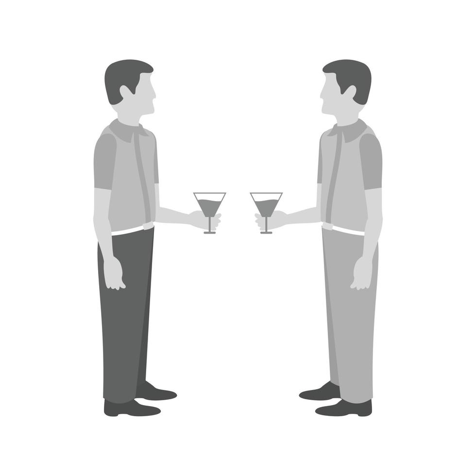Drinking Flat Greyscale Icon vector