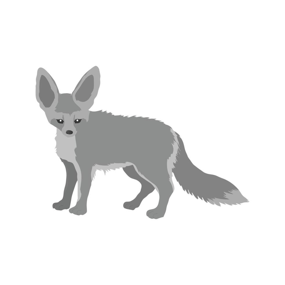 Fox Flat Greyscale Icon vector