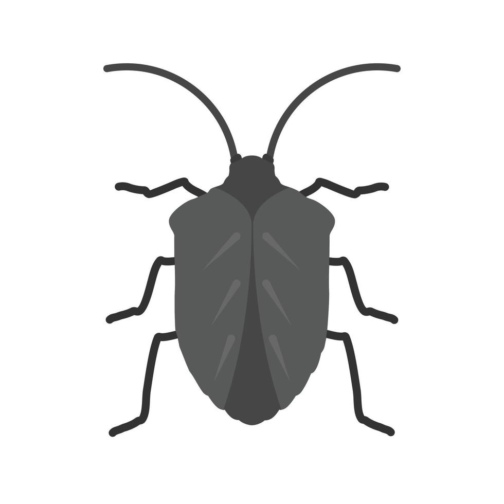 icono de insecto plano en escala de grises vector