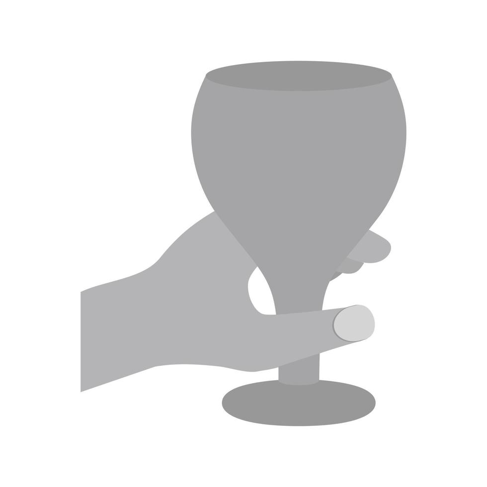 Holding Wine Goblet Flat Greyscale Icon vector