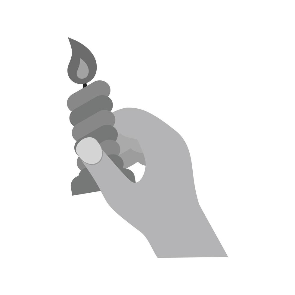 Holding Candle Flat Greyscale Icon vector