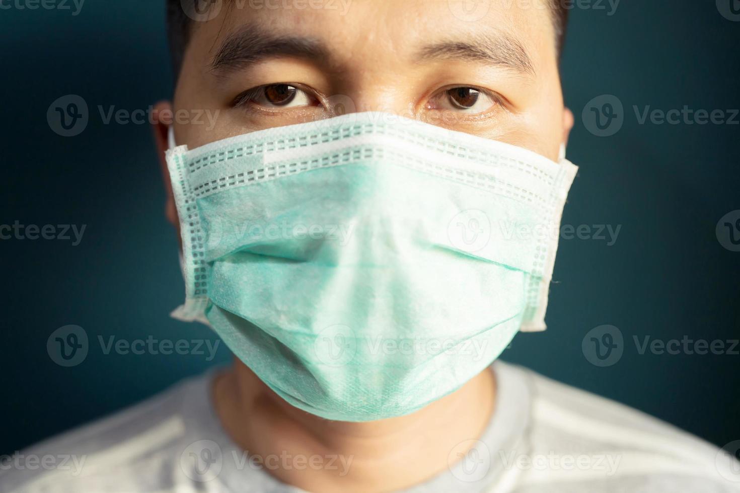 Men wear masks to protect them from the virus, Covid 19 and batteries. photo