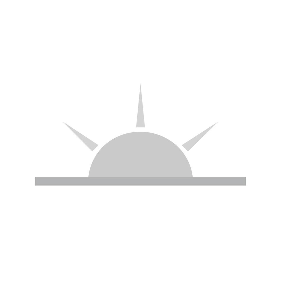 Sunrise Flat Greyscale Icon vector