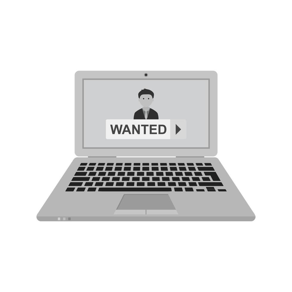 Employee Wanted Flat Greyscale Icon vector