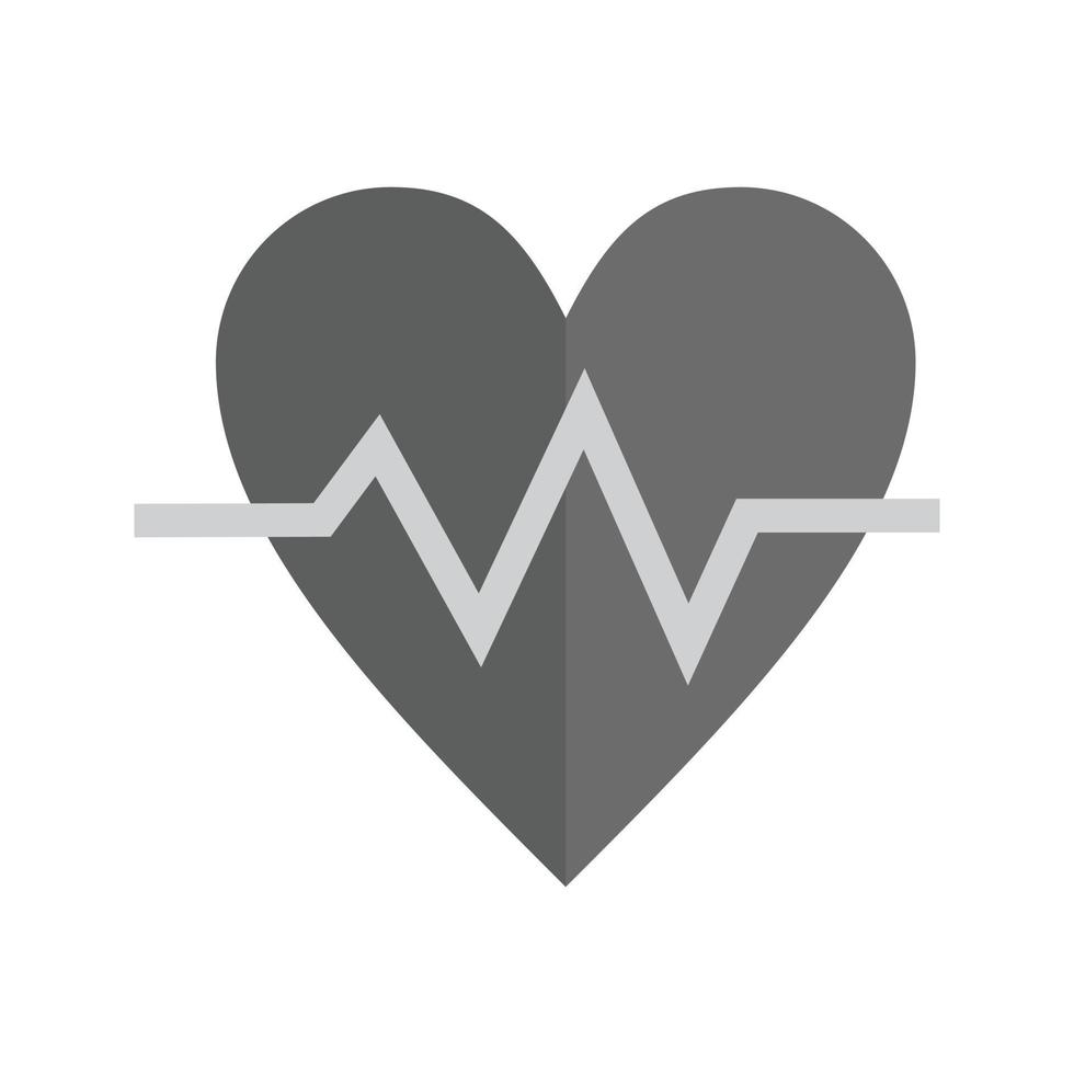 Heartbeat Flat Greyscale Icon vector