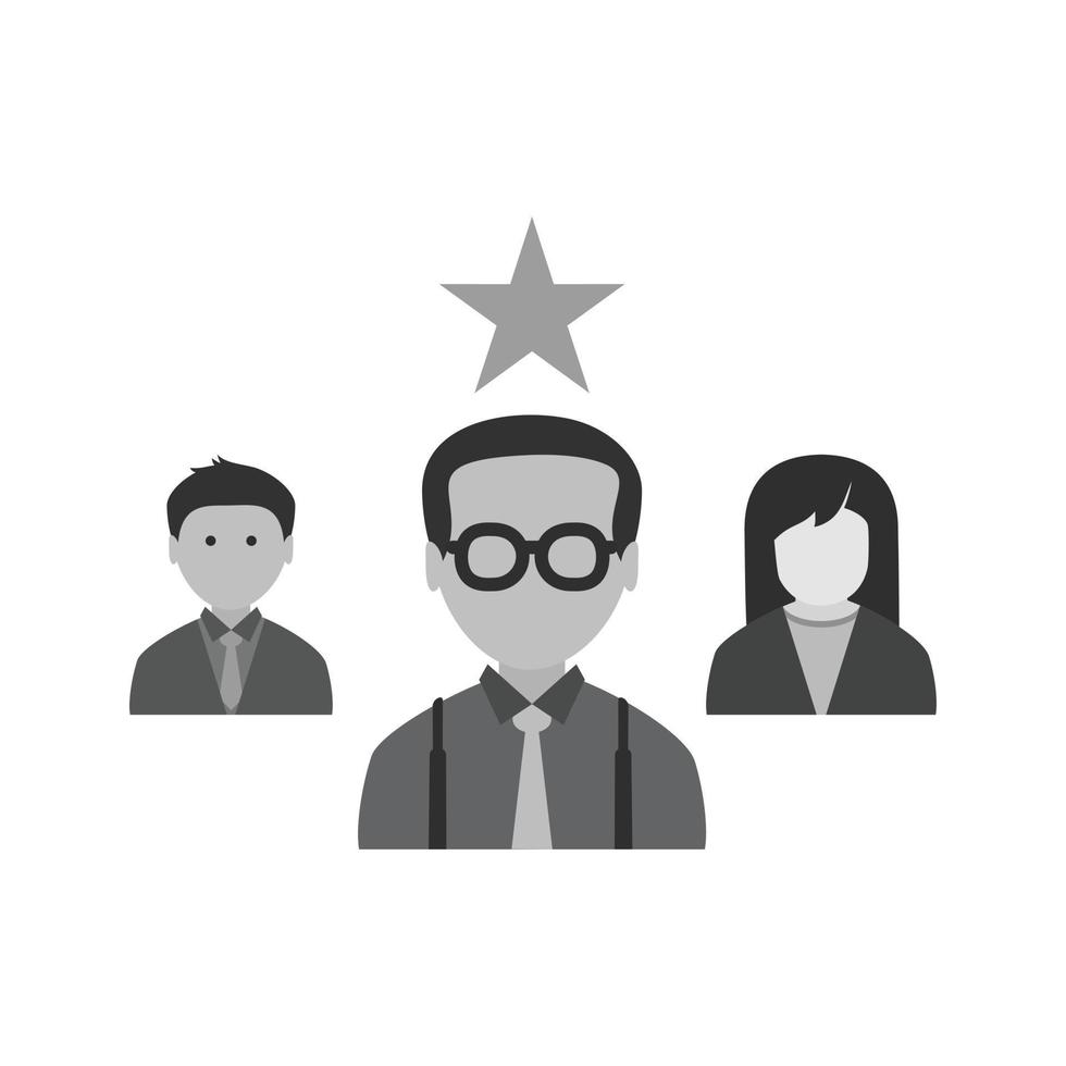 Favorite Candidate Flat Greyscale Icon vector